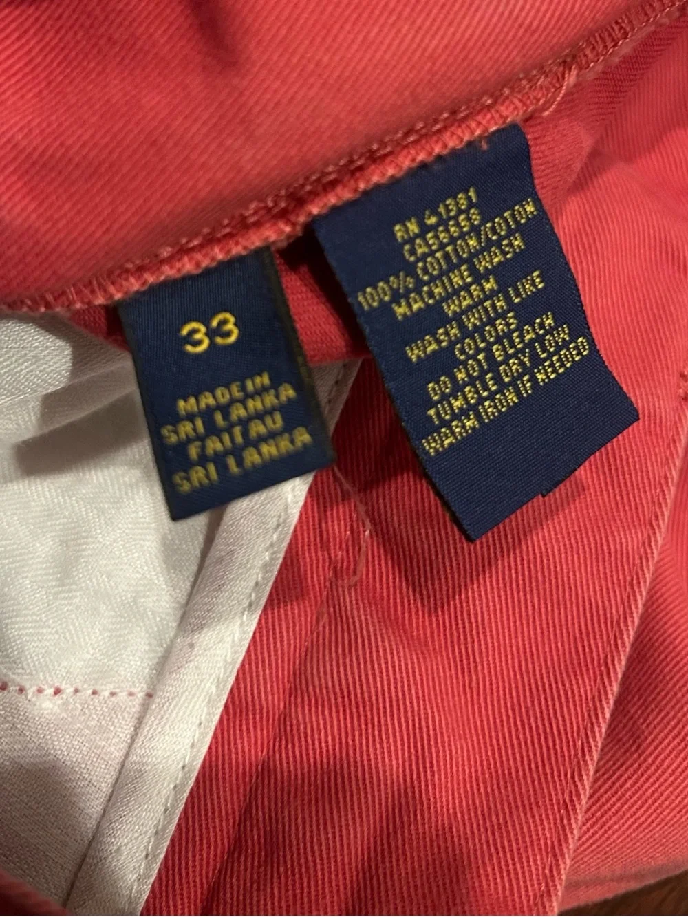 Ralph Lauren Coral Flat-Front Chino Shorts